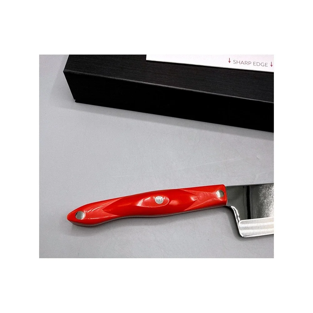 Cutco 1766 KY Santoku Knife Rare Red Handle Engraved New Beginnings with Box
